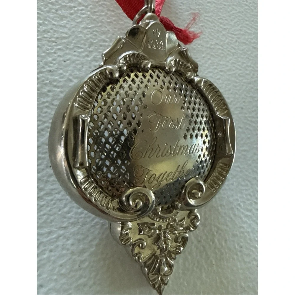 1999 Hallmark Keepsake Ornament Our First Christmas Together Heavy Quality Metal
